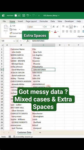 messy data in Excel ? Mixed cases and extra spaces ? try this trick #Excel #powerquery