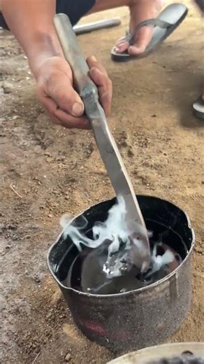 rubber tapping tool plating process #blacksmithtraditional #pandaibesi #kerajinanbesi #metalwork