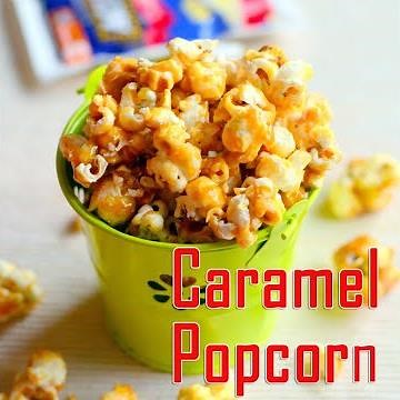 Caramel Popcorn Recipe at home on the stove with white sugar - How To Make Caramel Popcorn