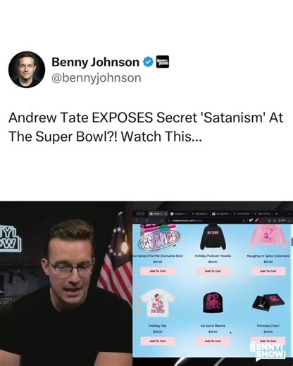 Andrew Tate Exposes Secret 'Satanism' At the Super Bowl? Watch. Benny Johnson | Charlie Kirk