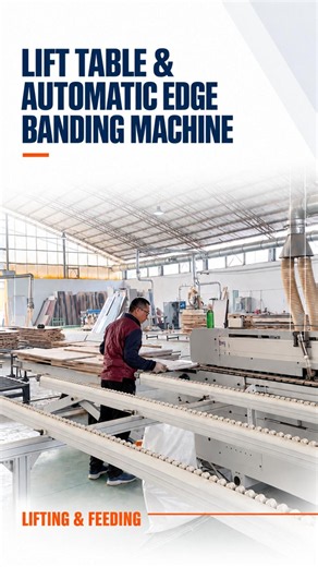 🏗️🪵 Raise panels to the working height and continue with edgebanding.