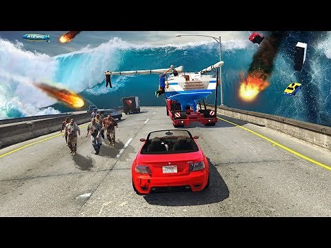 GTA 5 Missions with EVERY Natural Disaster! (Tsunami, Zombies, Meteor Shower & More)