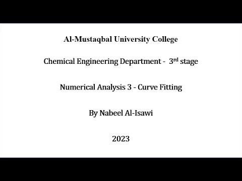 Numerical Analysis 3 - Curve Fitting