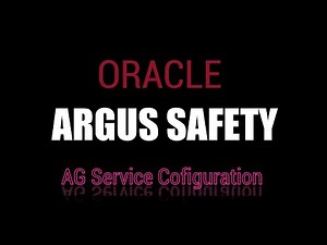Oracle Argus Safety :- AG Service Configuration