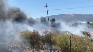 Multiple fire agencies battling fire burning along Highway 101 near Airport Boulevard in Salinas. The latest on the fire: https://kion546.com/news/2024/06/30/multiple-fire-agencies-battle-brush-fire-burning-along-highway-101-near-salinas/ | KION News Channel 46