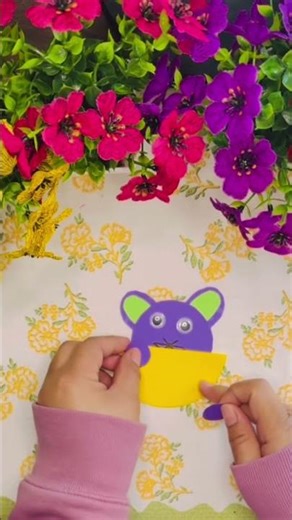 Paper rocking mouse for kids 🐁 #reels #art #diy #youtubeshorts #youtube #follow #highlights