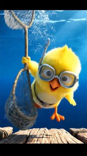 AI Chick Fishing in the Ocean 🐥🌊 | Amazing AI Generated Short #aivideo