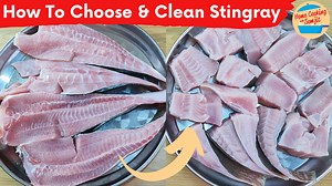 7.4K views · 111 reactions | How to Choose and Clean Stingray Fish Learn how to choose and how to clean stingray fish after it's cut into pieces. I use a combination of salt and flour to wash the stingray to reduce its fishy smell. Ingredients ↓ How to Choose and Clean Stingray Fish. Ingredients: stingray salt tapioca flour | Home Cooking with Somjit | Facebook