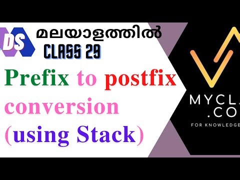 DS 29---PREFIX to POSTFIX conversion using STACK with Example(മലയാളം)