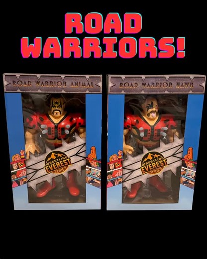 Wrestling Everest Series Road Warriors / Legion of Doom Animal & Hawk are now leaving the warehouse and heading to collectors. Face paint. Spikes. Shoulder pads. Pure destruction in 12 inch scale. If you know, you know. Bring home the most dominant tag team of all time. #Latoonie #BringHomeAllTheAction #WrestlingEverest #RoadWarriors #LegionOfDoom #Animal #Hawk #WhatARush #RetroWrestling #WrestlingFigures #WrestlingCollectors #LJNStyle #80sWrestling #90sWrestling #ProWrestling #FigurePhotography