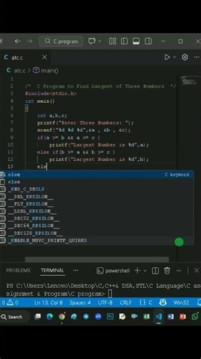 C Program to Find Largest of Three Numbers | Amresh TechCode