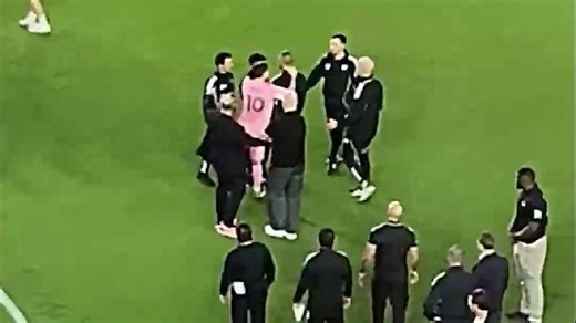 Lionel Messi grabs rival coach by the neck and screams in the face of referee in shocking on-field meltdown