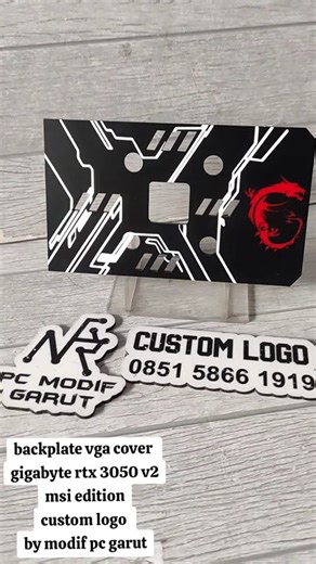 backplate vga cover gigabyte rtx 3050 v2 msi edition custom logo by modif pc garut