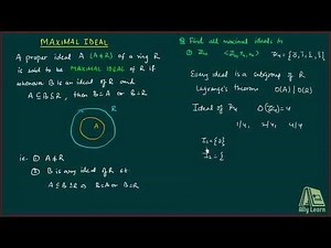 Ring Theory: Maximal Ideal Video Lecture | Mathematics for IIT JAM, GATE, CSIR NET, UGC NET