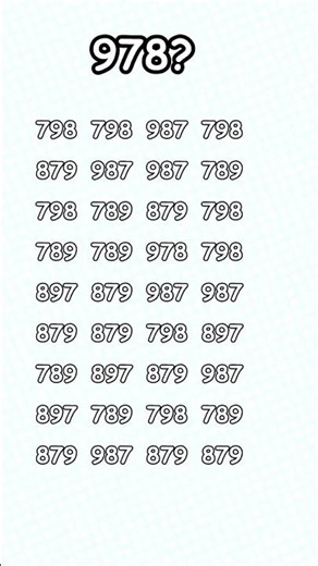 "Can You Find 978? Number Puzzle Challenge!"