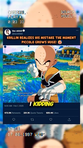 Krillin Realizes His Mistake the Moment Piccolo Grows Huge! 😅#sparkingzero #crashout #knockout