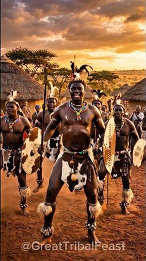 🔥Zulu War Dance Stomp at Sunset #AfricanTribalDance #WarriorDance 🌅🔥