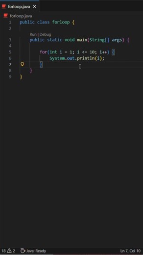 For Loop in Java | Print 1 to 10 | Java Basics 🔥