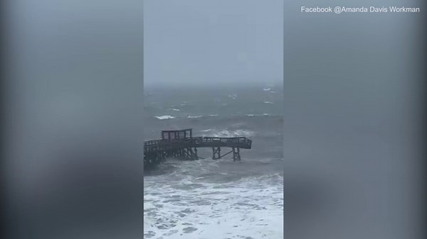Second Avenue Pier ripped down by waves in Myrtle Beach.