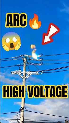 POWER LINE ON FIRE! 😱 Scary High Voltage Arc