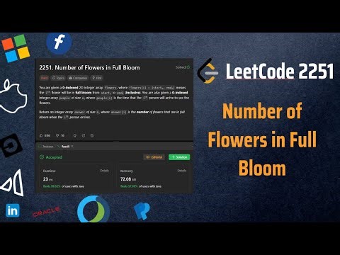 Number of Flowers in Full Bloom - Java - 2251 LeetCode Hard in 15 mins - Binary Search