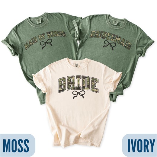 Camo Bride Bridal Party Shirts, Bridesmaid & Maid of Honor Proposal Gift, Matching Camouflage Wedding Party Tees - Etsy