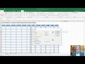 How to Make a Table of Correlations in Excel 2016 for Windows