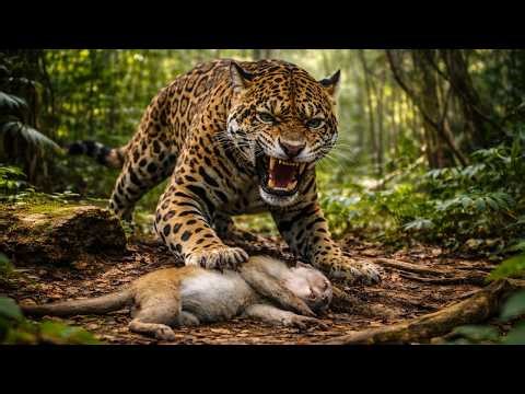 Wild Life of Leopard A Deadly Hunt in the Rainforest