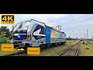 【4K】 Führerstandsmitfahrt Bremen Hbf nach Osnabrück Hbf über Bramstedt,Syke, Diepholz,Lemförde