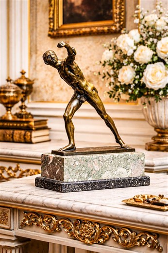 Amazing Antique Grand Tour Bronze Marble Statue Sculpture Borghese Gladiator Neoclassical Home Decor - Etsy