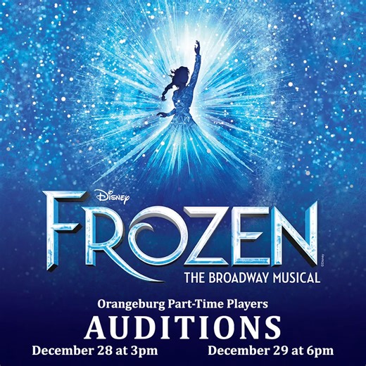 Do you want to be part of something magical? ❄️ Auditions for Frozen: The Broadway Musical are TODAY at 3pm and TOMORROW at 6pm at the BlueBird Theatre. Whether you’re a seasoned performer or new to the stage, we’d love to see you. Ages 5 and up are welcome! Take the leap — and let it go! Our Audition form is here - https://docs.google.com/forms/d/e/1FAIpQLScVCfua1ouuURPGUd-1reKaeB3m7PHQStw_6BpuXy9P2L8IgA/viewform | The BlueBird Theatre