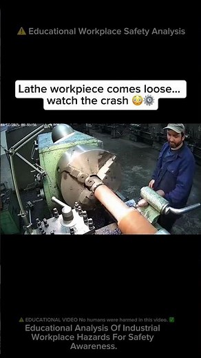 ⚠️ INSANE Lathe WORKPIECE Comes Loose & CRASHES 😳⚙️ #workfails