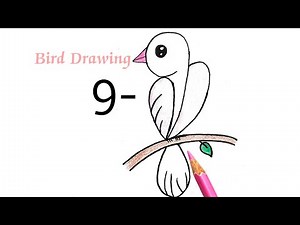 How To Draw Bird Drawing From Number 9/Bird Drawing Easy/Bird Drawing For Kids/Number Drawing