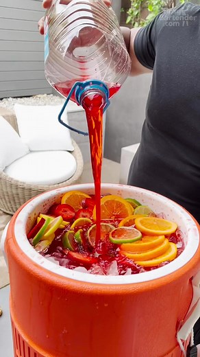 Trsh Can Jungle Juice #tipsybartender #cocktail #fruits #booze #vodka