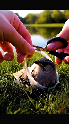 Saving a Bird Stuck in a Plastic Ring — Kindness in Action