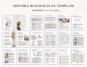 Business Plan Template, Business Planner Printable, Editable Canva Template, Business Plan Workbook, Start up Business Plan, Brand Analysis - Etsy