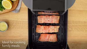 SUR LA TABLE KITCHEN ESSENTIALS 5-in-1 Compact 8-Quart Basket Air Fryer with Window for Easy Viewing, Digital Touchscreen Display with 10-Presets, Air Fry, Bake, Broil and Reheat in Minutes, 1500w