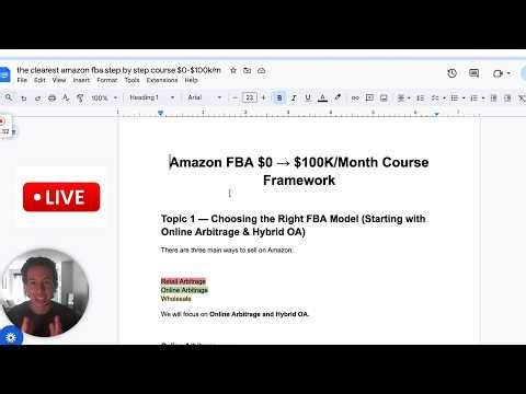the clearest amazon fba step by step course $0-$100k/m