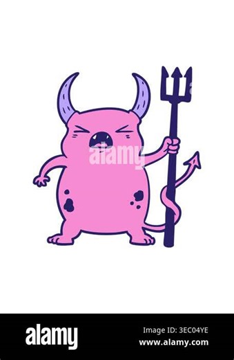shine light effect animation of cartoon angry little devil Stock Video Footage - Alamy