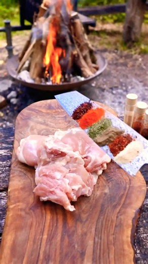 Insane Campfire Chicken Roll