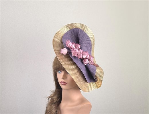 Gold Lavender Purple Kentucky Derby Fascinator: Women's Party Headband Church Woman Hat - Etsy