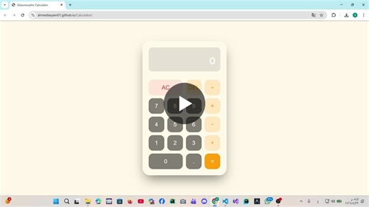 Calculator Project with Clean Design and Responsive UI using JavaScript, HTML, and CSS | Ahmed Seyam posted on the topic | LinkedIn