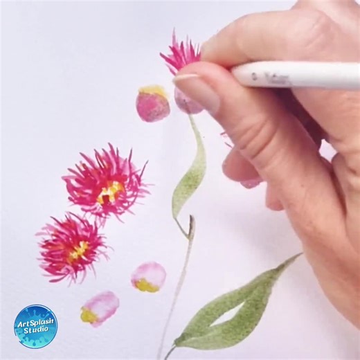Watercolour Tutorial – GUMTREE BLOSSOM | Native Flower PDF   Printable Painting Templates (skill Level: Beginner/ Intermediate) - Etsy