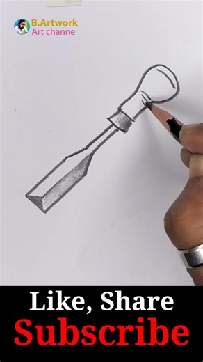 How to Draw Chisel Tools Step by Step | Easy Woodworking Tool Drawing #shorts #drawing #B.artwork