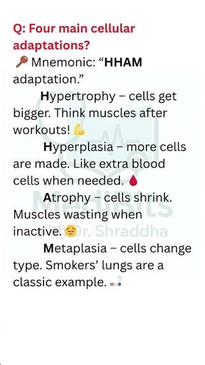 4 Cellular Adaptations in 30 Seconds! | Flashcard General Pathology #shorts