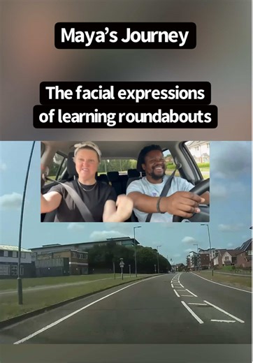 The many facial expressions of learning roundabouts 🤣 Who else can relate?! Mayas roundabout lesson is now FREE to view on my YouTube channel (link in bio) #drivinglessons #roundabout #ukdrivingtest @Maya Miko #drivinganxiety