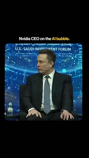 Entrepreneurship | Business | Wealth on Instagram: "Will the AI bubble burst? In a very recent interview, Musk sits beside Jensen Huang as the Nvidia CEO casually drops something most people missed. He explains that the world is shifting from normal computing to accelerated computing at a speed that makes the dot-com boom look slow. CPUs went from 90 percent of supercomputers to 10 percent in six years. GPUs now run almost everything. And companies are building GPU farms the size of cities just 