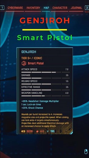 How to get the Iconic Smart Pistol Genjiroh in Cyberpunk 2077 #cyberpunk2077