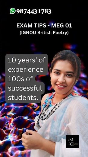 IGNOU MEG-01 British Poetry Exam Tips & Important Notes | December 2025 TEE