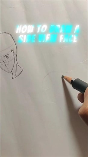 How To Draw a Side View Anime Face.#shorts